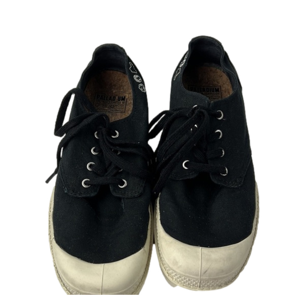 Palladium Organic Collection  Black Canvas Lace Up Sneakers